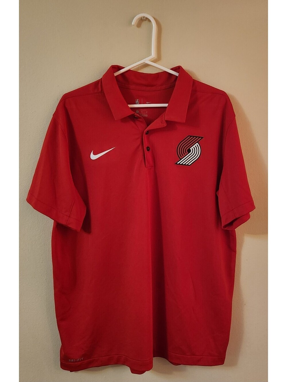 Nike Portland Trailblazers Dri-FIT Polo Shirt XL Red Black NBA Basketball New